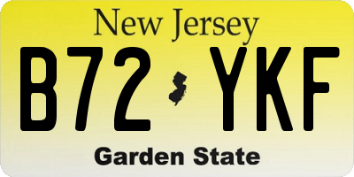 NJ license plate B72YKF