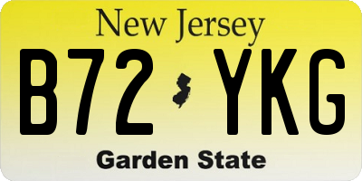 NJ license plate B72YKG