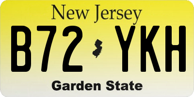 NJ license plate B72YKH