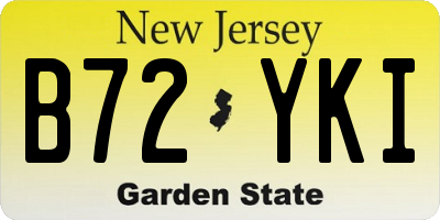 NJ license plate B72YKI