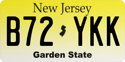 NJ license plate B72YKK