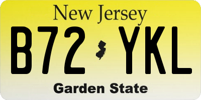 NJ license plate B72YKL
