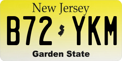 NJ license plate B72YKM