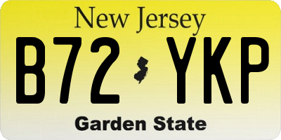 NJ license plate B72YKP