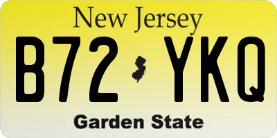NJ license plate B72YKQ