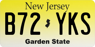 NJ license plate B72YKS