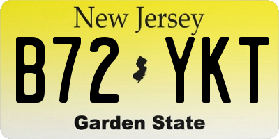 NJ license plate B72YKT