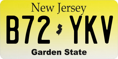 NJ license plate B72YKV