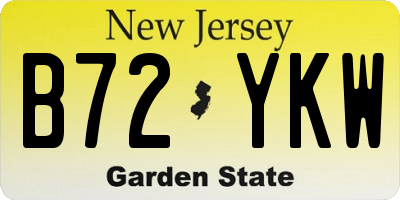 NJ license plate B72YKW
