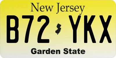 NJ license plate B72YKX