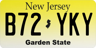 NJ license plate B72YKY