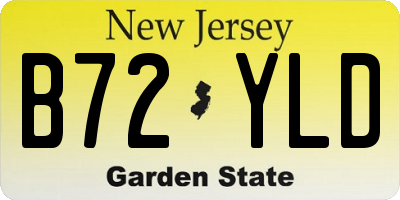 NJ license plate B72YLD