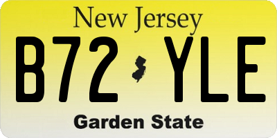 NJ license plate B72YLE
