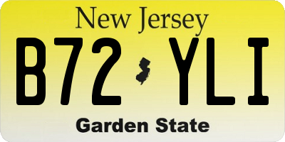 NJ license plate B72YLI