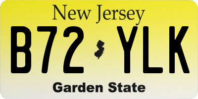 NJ license plate B72YLK
