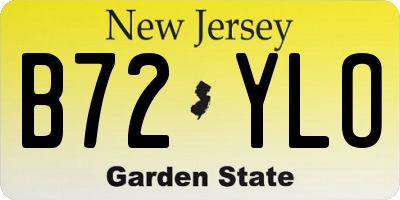 NJ license plate B72YLO