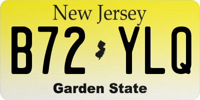 NJ license plate B72YLQ