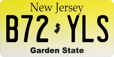 NJ license plate B72YLS