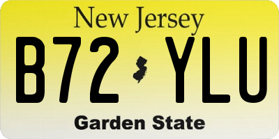 NJ license plate B72YLU
