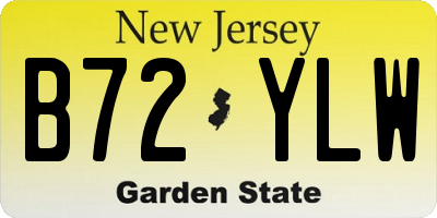 NJ license plate B72YLW
