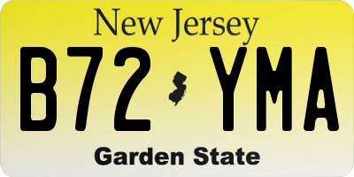 NJ license plate B72YMA