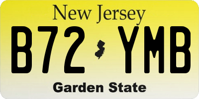 NJ license plate B72YMB