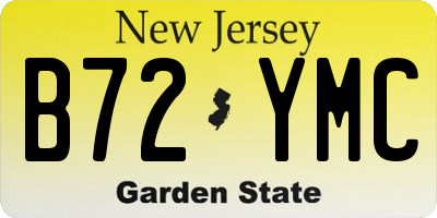 NJ license plate B72YMC