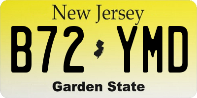 NJ license plate B72YMD