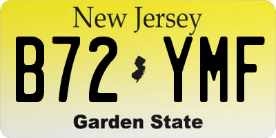 NJ license plate B72YMF