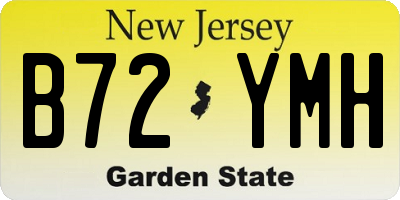 NJ license plate B72YMH