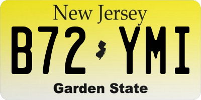 NJ license plate B72YMI