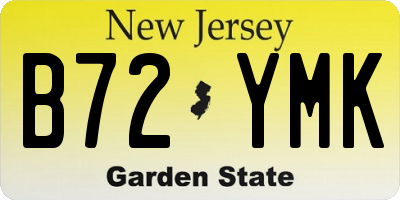 NJ license plate B72YMK