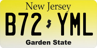 NJ license plate B72YML