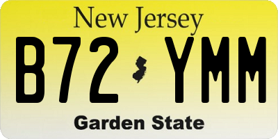 NJ license plate B72YMM