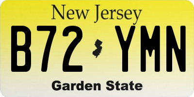 NJ license plate B72YMN
