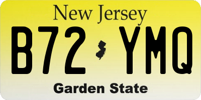 NJ license plate B72YMQ