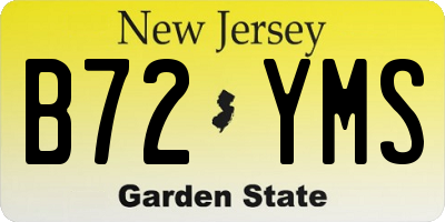 NJ license plate B72YMS