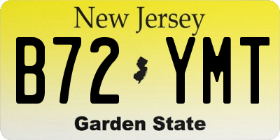 NJ license plate B72YMT