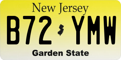 NJ license plate B72YMW