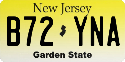 NJ license plate B72YNA