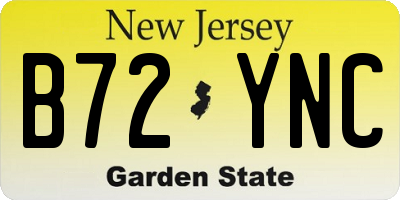 NJ license plate B72YNC
