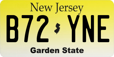 NJ license plate B72YNE