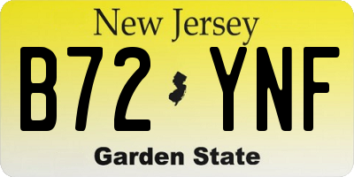 NJ license plate B72YNF