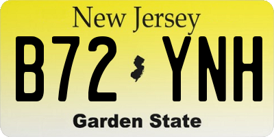NJ license plate B72YNH