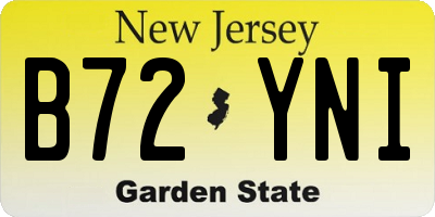 NJ license plate B72YNI