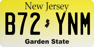 NJ license plate B72YNM