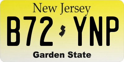 NJ license plate B72YNP