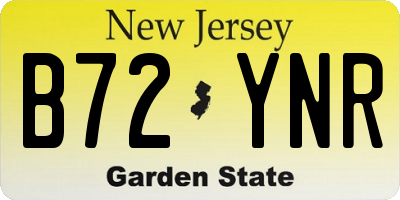 NJ license plate B72YNR