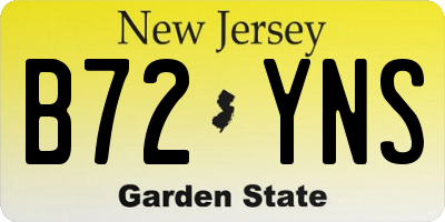 NJ license plate B72YNS