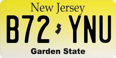 NJ license plate B72YNU
